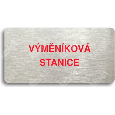 ACCEPT Piktogram VÝMĚNÍKOVÁ STANICE - stříbrná tabulka - barevný tisk bez rámečku