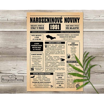 Narozeninové noviny 1991 - jednostranné