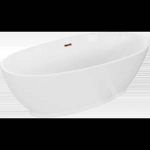 Mexen Bilbao самостоятелна вана 180 x 90 см, бяла, преливник розово злато - 51311809000-60 (51311809000-60)