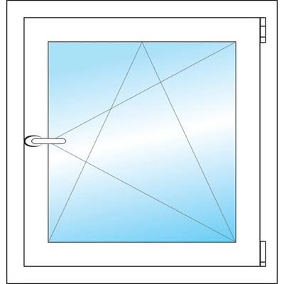 OKNA HNED Plastové okno 63x66 cm (630x660 mm) bílé otevíravé a sklopné pravé