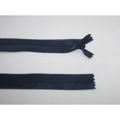 Zips krytý 3mm modrý tmavý nedeliteľný 40cm dederon