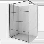 Mexen Kioto душ стена Walk-in 140 x 200 см, черна решетка 8 мм, черна - 800-140-101-70-77 (800-140-101-70-77)