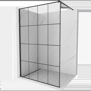Mexen Kioto душ стена Walk-in 140 x 200 см, черна решетка 8 мм, черна - 800-140-101-70-77 (800-140-101-70-77)