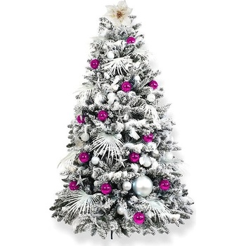LAALU Ozdobený stromeček POLÁRNÍ RŮŽOVÁ 150 cm s 133 ks ozdob a dekorací