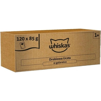 WHISKAS Učta v želé Drůbež 120 x 85 g