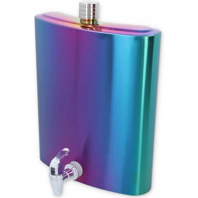 Nerezová ploskačka Rainbow XXL 3840 ml s kohútikom