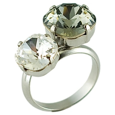 Klimm prsten s křišťály Swarovski šedý 218