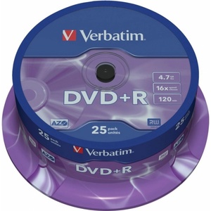Verbatim Диск DVD-R Verbatim 4.7GB 16x оп. 25 - officev - 17,88 лв