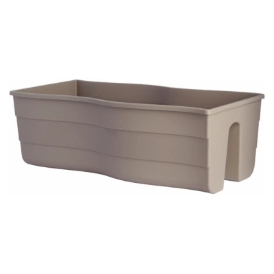 Nohel Garden Truhlík WAVE na zábradlí plastový hnědo sivý 60x20x29cm