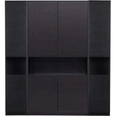 Čierna modulárna knižnica z borovicového dreva 190x210 cm Finca – WOOOD