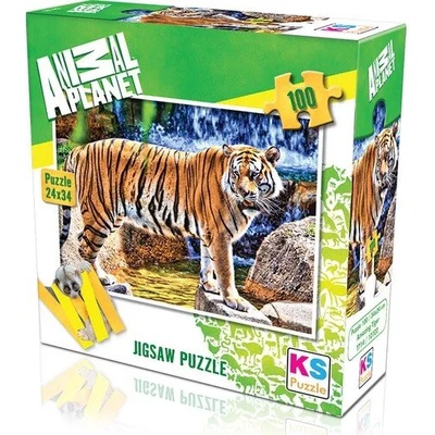 KS Games Animal Planet пъзел 100 части - Азиатски Тигър (24x34)