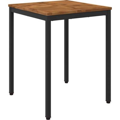 vidaXL Маса за вечеря в градината Естествено и черно 60 x 60, 5 x 75 см (901304)