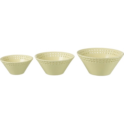 J-Line by Jolipa Keramická miska Hella Yellow 3 ks 14 x 6 17 x 7 19 x 9 cm