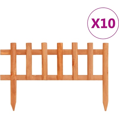 vidaXL Ниски огради за лехи, 10 бр, чам, 4, 4 м (314844)