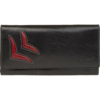 Lagen Dámská kožená peněženka 6011 T černá červená