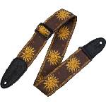 Levy's Sun Motif Brown Каишка за китара (MPJG-SUN-BRN)