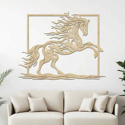 dřevo života Dřevěný obraz HORSE Rozměry (cm): 60x47, Zvolte barvu dekoru: Javor
