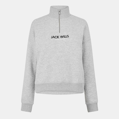 Jack Wills Дамска блуза Jack Wills Honeylane Half Zip Sweatshirt Womens - Grey Marl