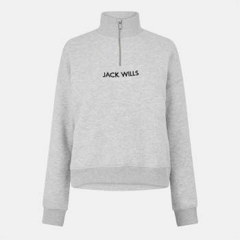 Jack Wills Дамска блуза Jack Wills Honeylane Half Zip Sweatshirt Womens - Grey Marl