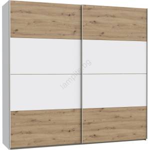 Forte Гардероб KARO 220x210 см бял/дъб artisan (FR0090)