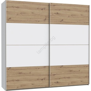 Forte Гардероб KARO 220x210 см бял/дъб artisan (FR0090)