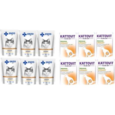 Kattovit Urinary Indicator 6x85 g sáček + ENZO VET Urinary s kuřecím masem 6x100 g