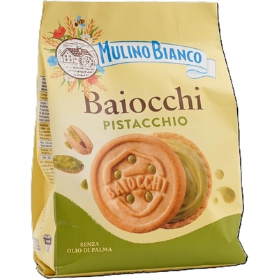 Barilla Mulino Bianco Baiocchi Pistacchio sušenky s pistáciovým krémem 240 g