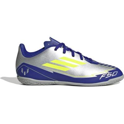 adidas Детски футболни обувки Adidas F50 Club Childrens Indoor Football Boots - Silver/Blue