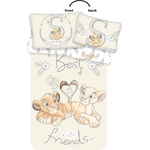 Jerry Fabrics Светложълто памучно детско спално бельо 100x135 cm Lion King "Best Friends" - Jerry Fabrics (19BS220)