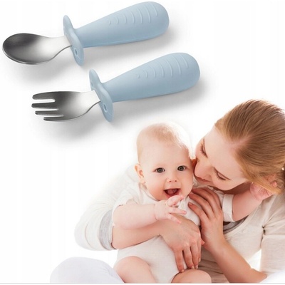 Babyono Detský príbor 1665/01 nerezová oceľ modrá