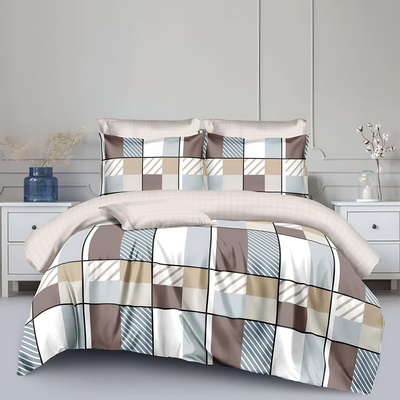 EmonaMall Двулицево спално бельо EmonaMall, 6 части - Модел S17595 (S17595-44444d)