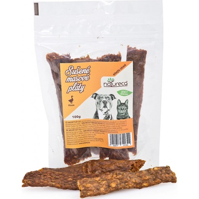 NATURECA Pochúťka Mäsové plátky Hus 100% mäso 100 g