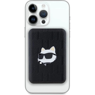 KARL LAGERFELD Embossed Choupette Head Magnetic Wireless Power Bank 5000 mAh 15W - преносима външна батерия с USB-C порт и безжично зареждане с MagSafe (черен)