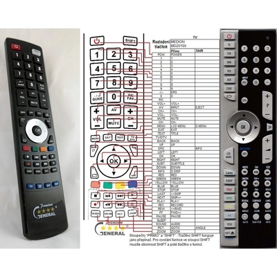 GENERAL MEDION MD20100 - съвместимо дистанционно управление на марката General (MD20100)
