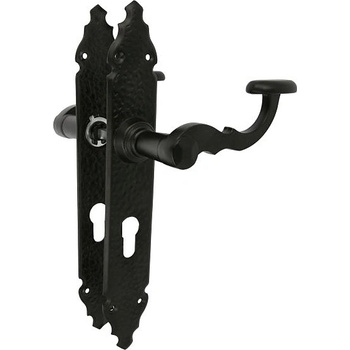 Image 1 of AMIG ДРЪЖКА К-Т 2бр handle МОД. 350 280х45 70мм С БРАВА И ПАТРОН ЧЕРНА МАТ (23550b)