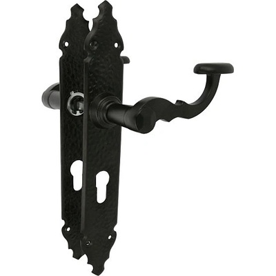 AMIG ДРЪЖКА К-Т 2бр handle МОД. 350 280х45 70мм С БРАВА И ПАТРОН ЧЕРНА МАТ (23550b)