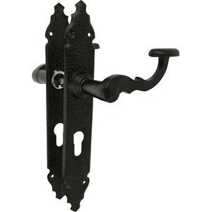 AMIG ДРЪЖКА К-Т 2бр handle МОД. 350 280х45 70мм С БРАВА И ПАТРОН ЧЕРНА МАТ (23550b)
