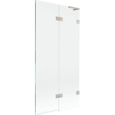 Mexen Lunar L панел за вана двукрилен десен 90 x 150 см, прозрачен, четкан никел (897L-090-100-97-00-P)