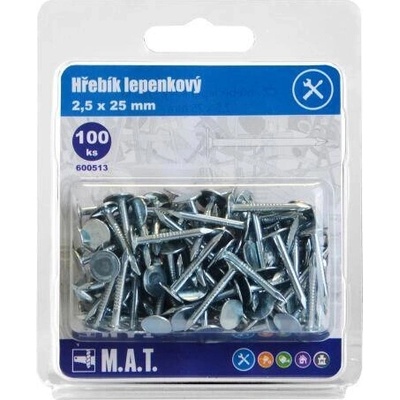 klinec lepenkový 25x2,5mm Zn (100ks)