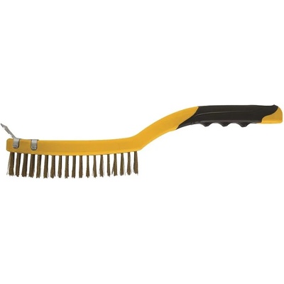 TOPMASTER ЧЕТКА ТЕЛЕНА 3 РЕДА МЕСИНГ СЪС СТЪРГАЛО 350мм (390803)