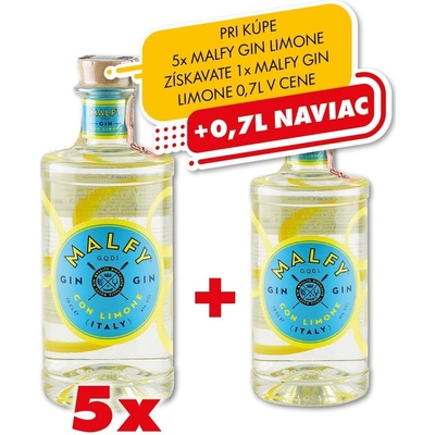 Malfy Gin LIMONE 41% 5 x 0,7 l (Balík)