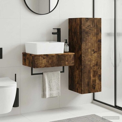 vidaXL Комплект мебели за баня 2 бр. Опушен дъб 33 x 34, 5 x 100 см (3406108)