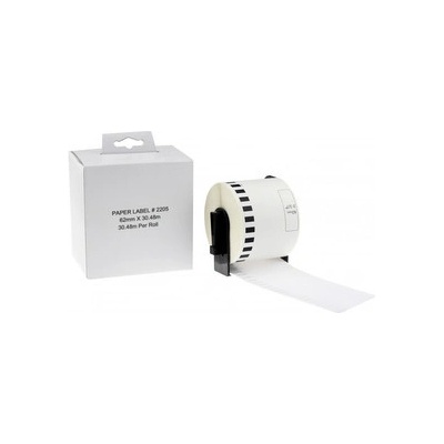 CDRmarket TBBRDK22205 pro Kompatibilní role etiket pro Brother DK-22205, 62mm x 30,48m biela