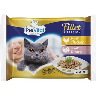PreVital Fillet Selection kuře krůtí v želé 4 x 85 g
