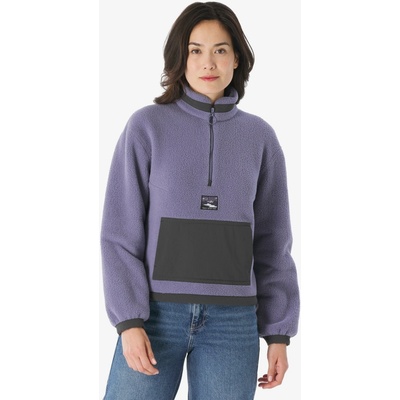 Quechua dámska turistická mikina MH100 sherpa 1/2 zips fialová