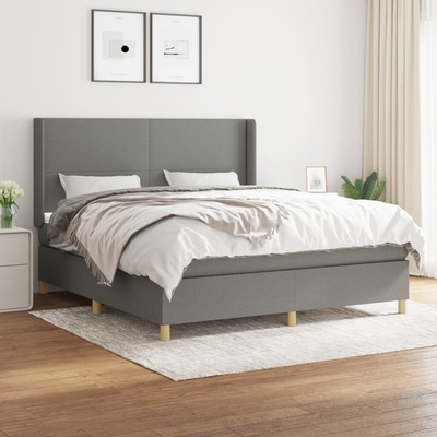 vidaXL 11461.3131842 Boxspring postel s matrací tmavě šedá textil