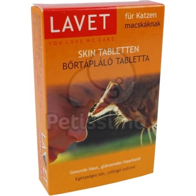 LAVET подхранващи таблетки за кожа, за котки 50 бр