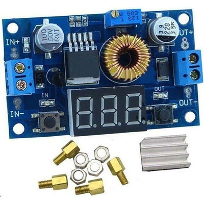 Step-down DC-DC měnič 5A s XL4015 Chip, LED Voltmetr a USB Port