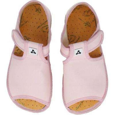 Dievčenské barefoot papuče Antal ružové otvorené prsty vymeniteľná stielka