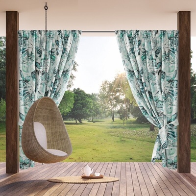 Takoy Závěs GARDEN na zahradu a terasu s rostlinným motivem z voděodolné látky na tunelu 155 x 200 cm-HF-448521 | 155 x 200 cm